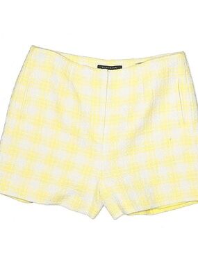 Elie Tahari Yellow Plaid Tweed Shorts